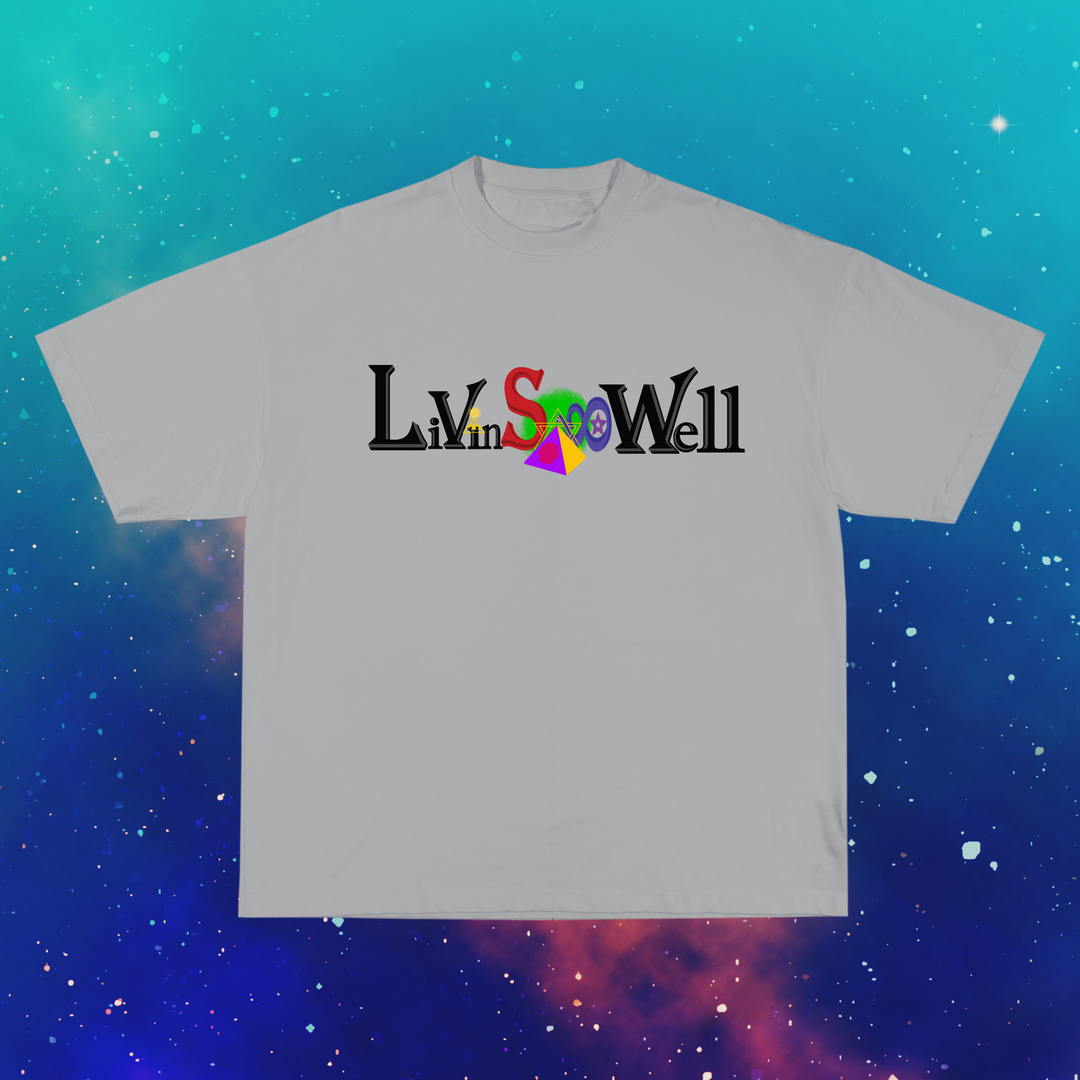 LivinSoWell- Unisex Short-Sleeve Heavyweight T-shirt (Grey)