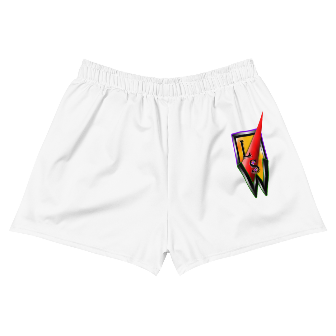 LivinSoWell- Goddesses&Queens Recycled Athletic Shorts (White)