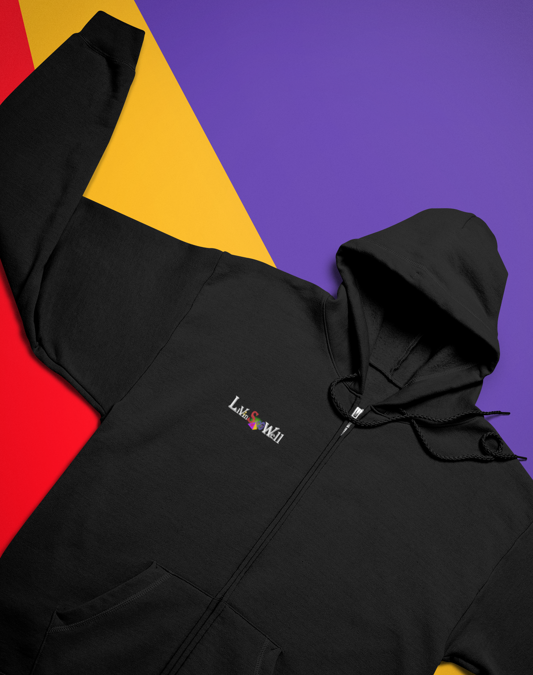 LivinSoWell- Black fleece zip up hoodie (Unisex)