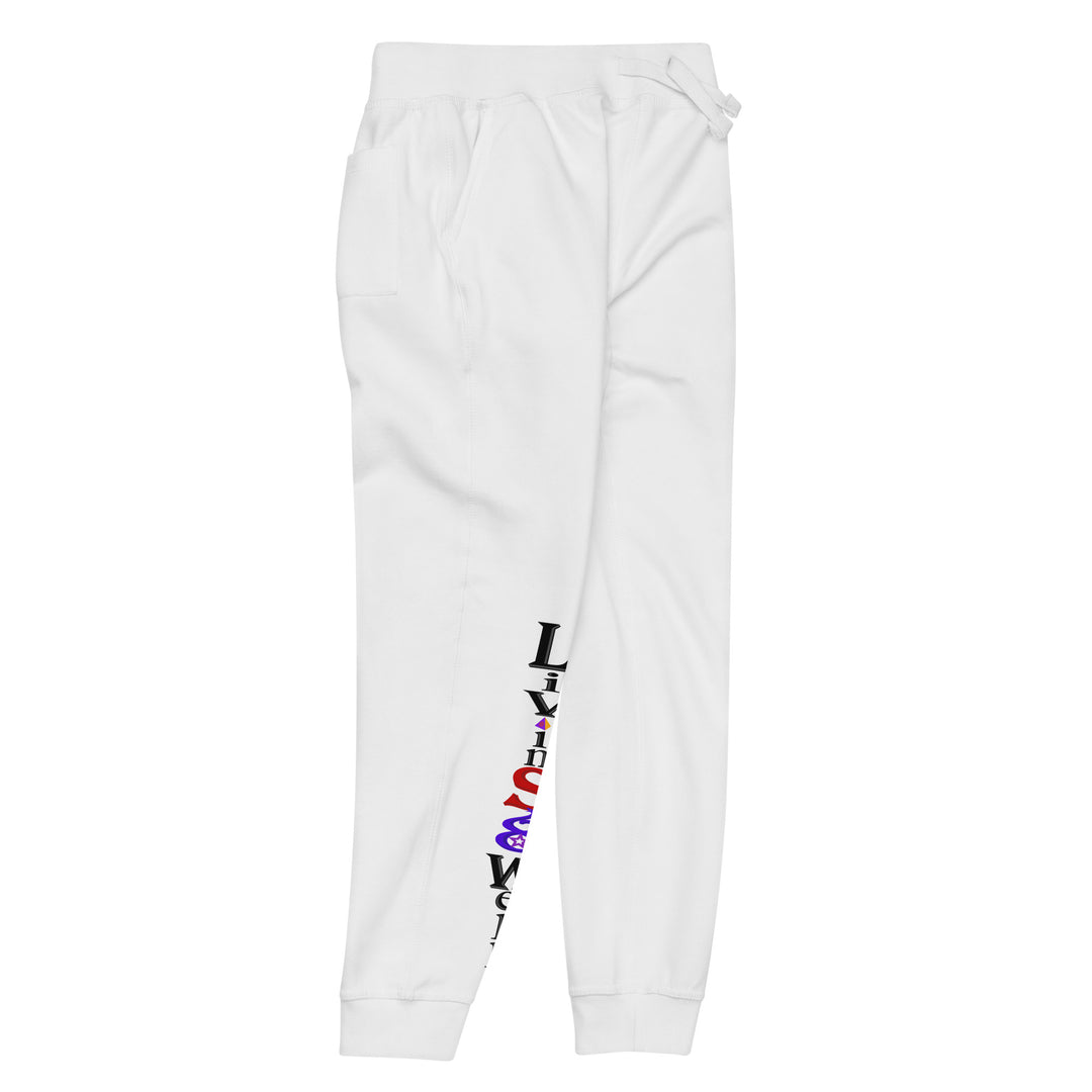 LivinSoWell- Goddesses&Queens/Unisex fleece sweatpants(White)